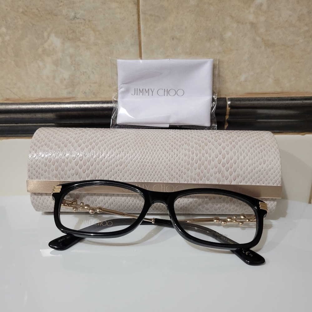 Jimmy Choo Black & Gold Eyeglasses 54mm lens